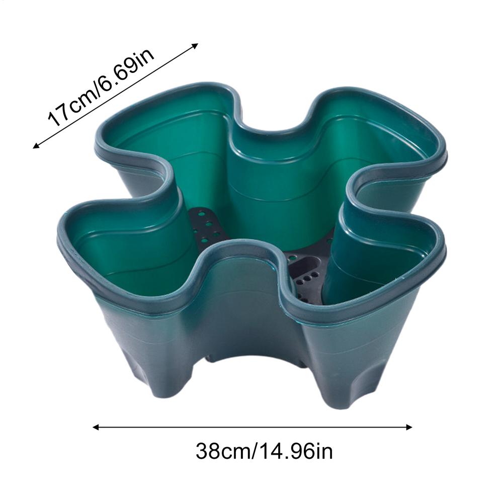 Creative Petal Shape Stackable Planter Anti-Slip Secure Drainage Vertical Planter Strawberry Planting Pot For Balcony Garden красный
