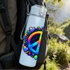 1PC Colorful Peace Sign Flower Wreath 750ml Color Plastic Sports Water Bottle Leakproof Flip Straw Lid Suitable for Sports Office Home Use