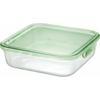 Iwaki Žáruvzdorná skleněná úložná nádoba, Zelená, Čtvercová, Velká, 1,2 l, Pack & Range, KC3248N-G