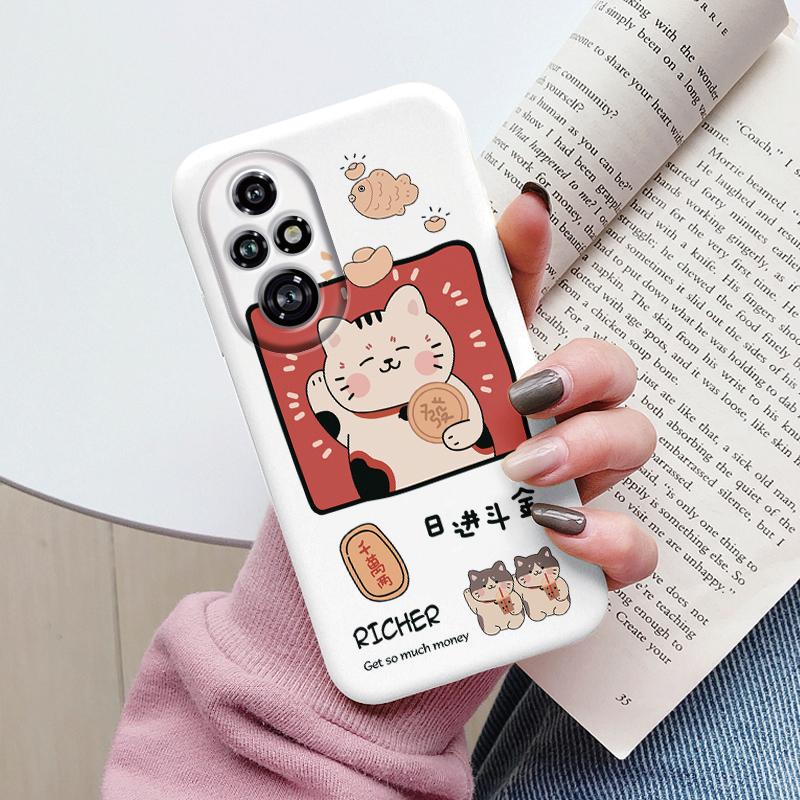 For Honor 200 Pro Case Phone Cover Popular Flower Lovely Cartoon Cat Soft Silicone TPU Funda For Honor 200Pro Protector Bumper