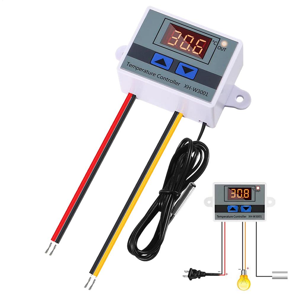 XH-W3001 1500W 220V Digital LED Temperature Controller Thermostat Control Switch With Waterproof Probe Range -50-110C
