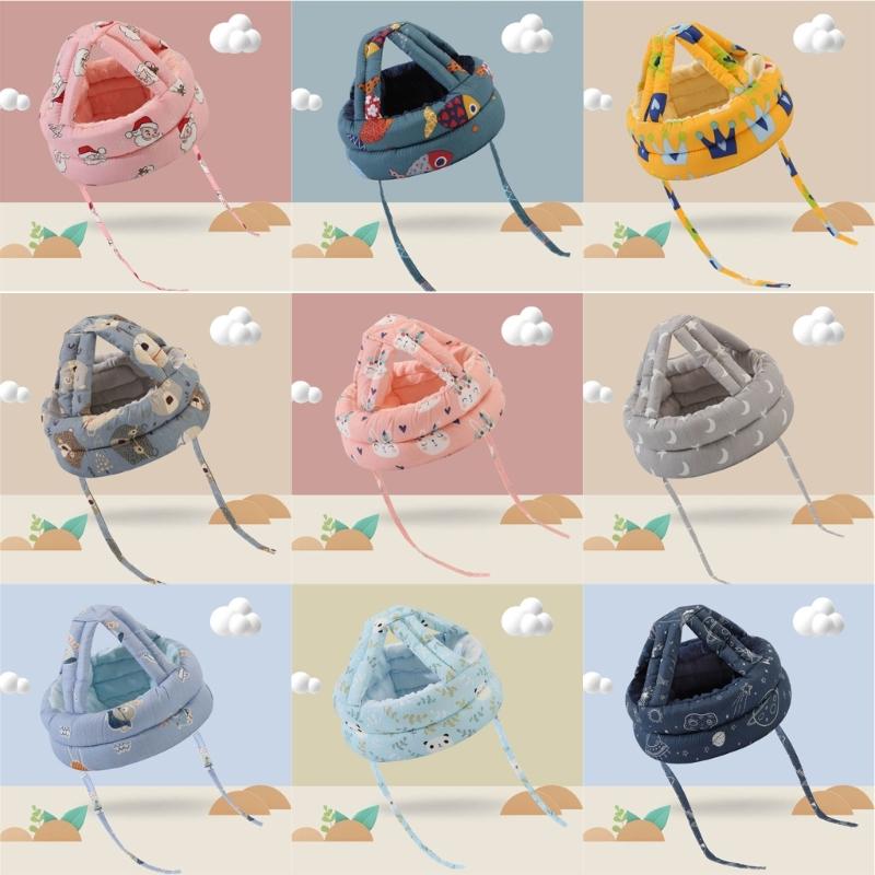 Cute Baby Safety Cap Toddler Walking Safety Hat Baby Anti-Impact Helmet Cotton Cap Protects Babies from Accidental Fall