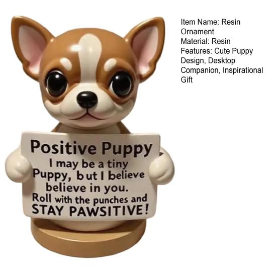 Emotional Support Puppy Statue Positive Dog Ornament Puppy Figurine