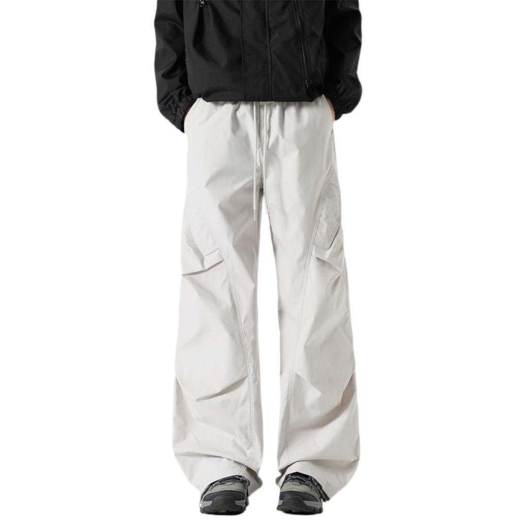 Flat Pocket Parachute Pants For Men Casual Baggy Cargo Pants Unisex Street Pants Drawstring Trouser