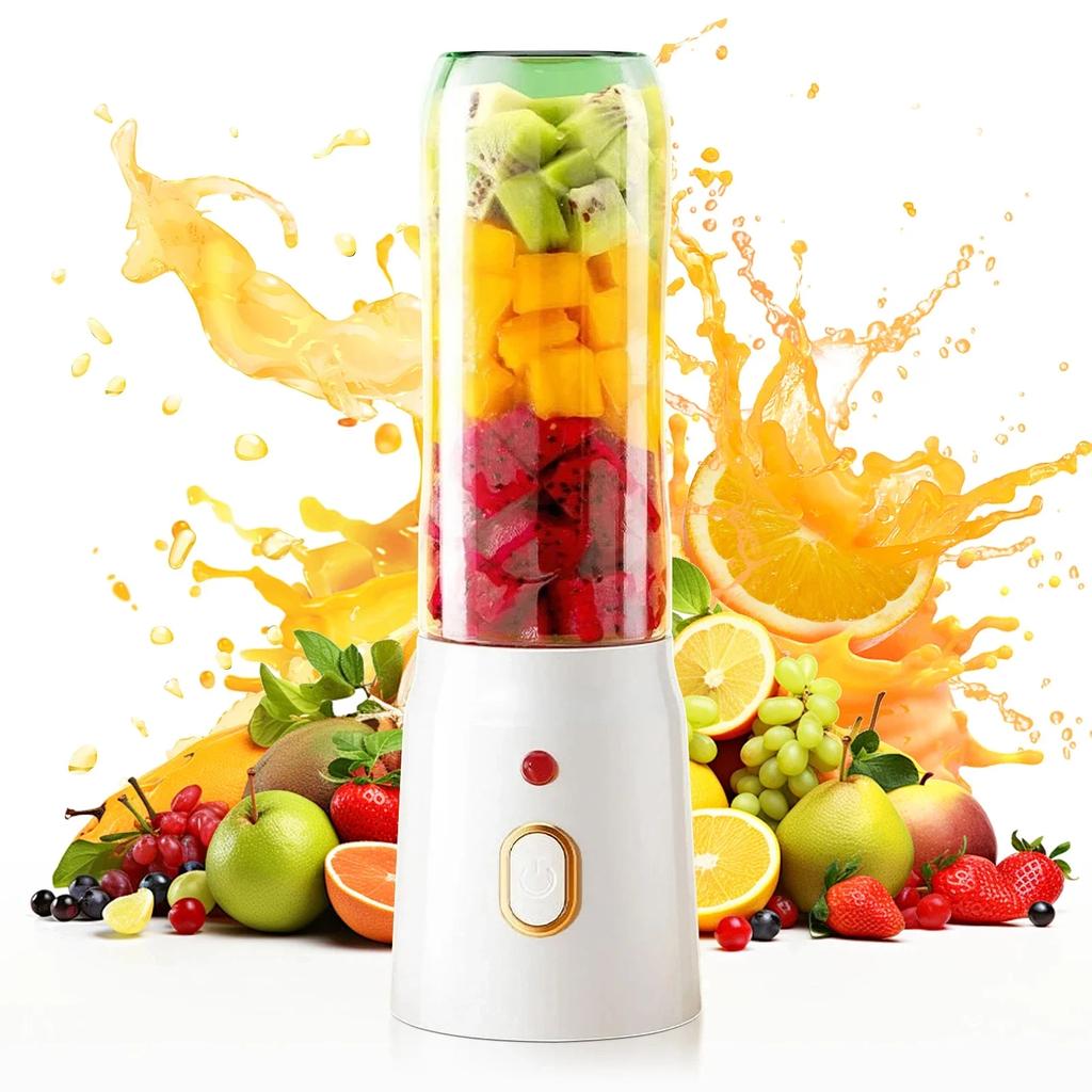 450ml Electric Juicer Cup 6 Blade Head Portable 1500mA USB Charging Multifunction Juicer Cup 2 Bottles Blender Smoothies Mixer