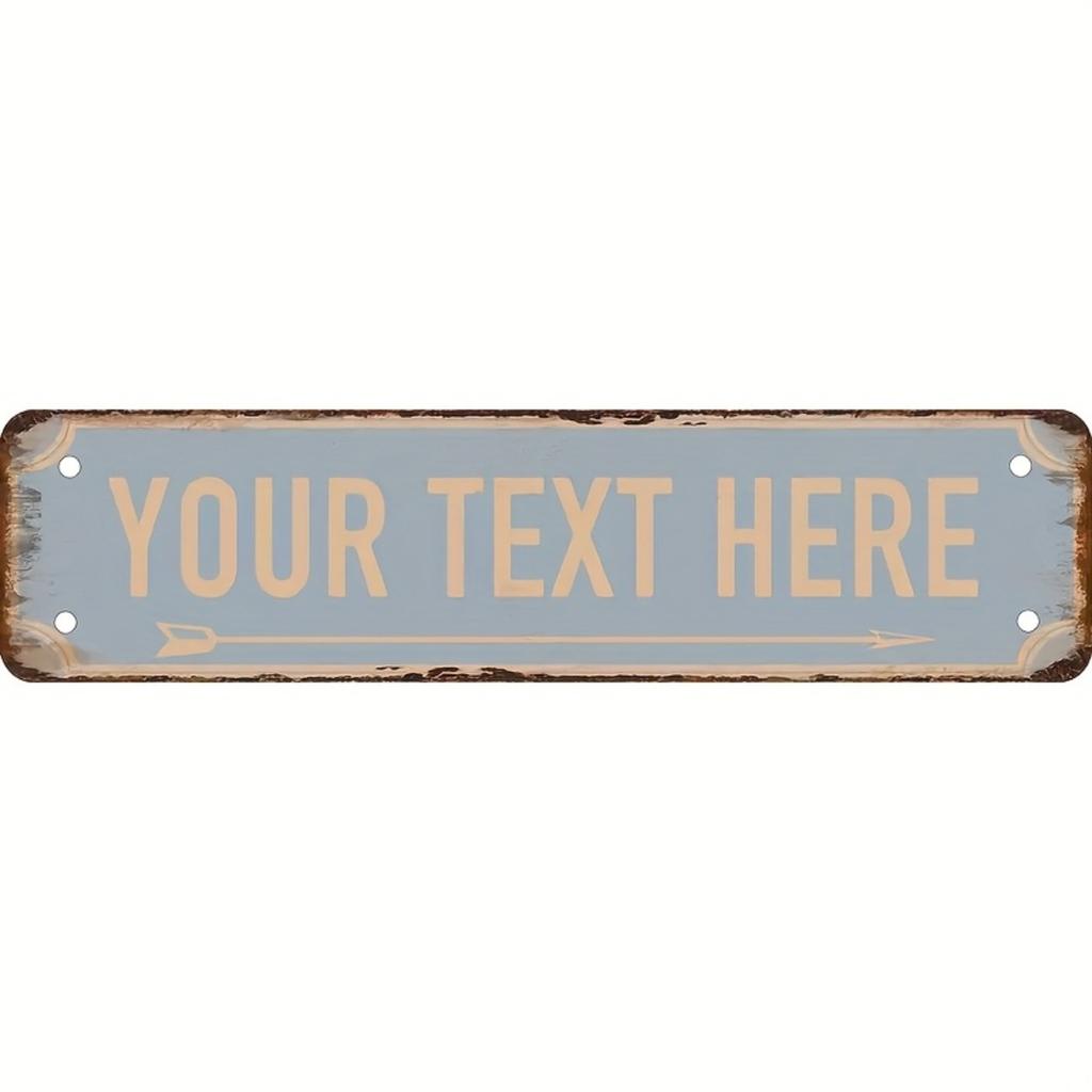 Personalized Custom Name Metal Tin Sign 40x10cm Retro Street Plate Home Wall Decor Christmas Gift