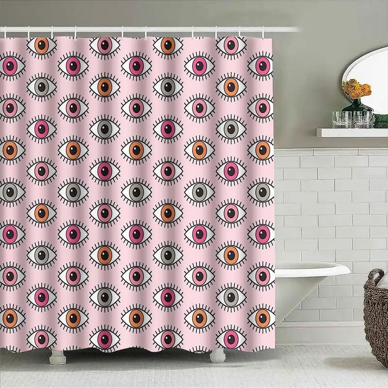 Eye Pattern Shower Curtain Aesthetic Room Decor Gothic Horror Halloween Backdrop Washable Bathroom Curtains Vintage Dark Academi