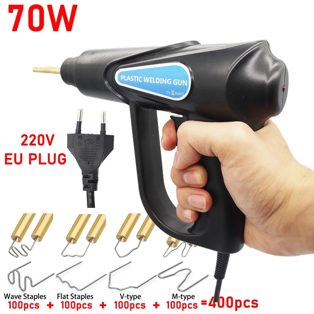 70W Handheld Plastic Welding Machine Hot Stapler Welding Iron, Plastic Stapler PVC Repair Machine Car Bumper Repair Tools