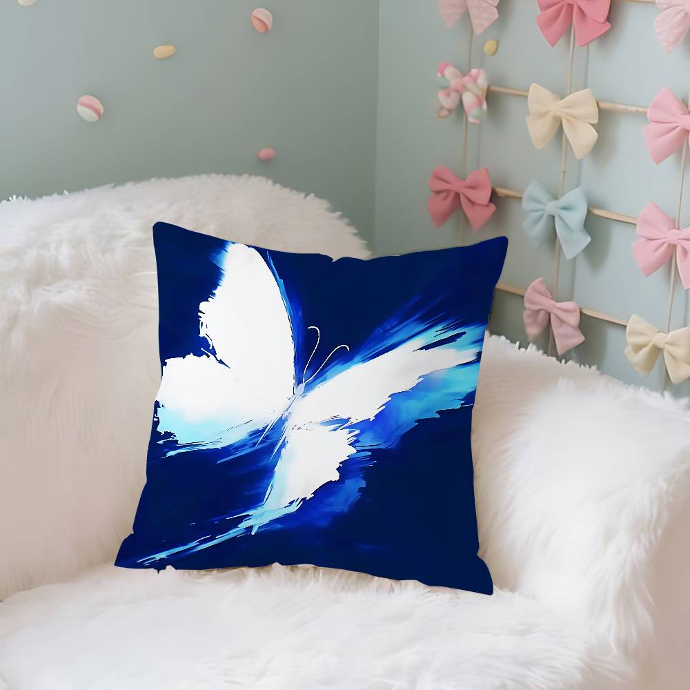 Quiet And Ethereal Blue Case Plush Fabric Soft Pillowcase Double Sided Print Cushion Cover Household Gifts