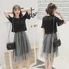 Summer 2023 Plus Size Mesh Suspender Skirt Set for Women - Waist Slimming, Two-Piece Dress