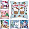 Kawaii Christmas Hello Kitty Pillow Covers Cartoon Sofa Decorative Home Printing  Cute Cushion Cover