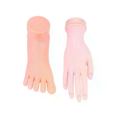 Nagelkunst Trainings Übungshand Silikon Falsche Hand Fuß für Nagelkunst Training Display Maniküre Werkzeug