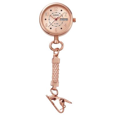 Nursery Pink Gold Watch with Date and Day Display, Water Resistant To 10 ATM, Nurse Watch, Nurse Goods, Pink, 1095268A
