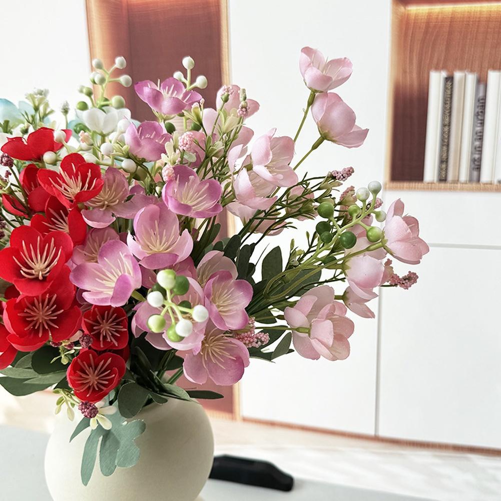 Artificial Jasmine Flowers 5 Branches 20 Blossoms Silk Flower Bouquet For Weddings Decor Photography Props And Office Decoration