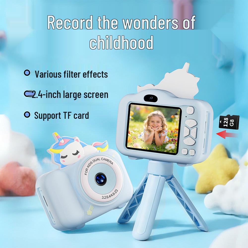 New Anti-Shake Children's Dual Camera with Stand - HD Beauty Mode, Perfect Baby Gift
