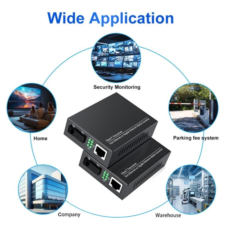 Metal Enclosure Single Mode Fiber Opticals Converters 1Gbps 1 Light 1 Electric 20Km Ranges SCs Interfaces