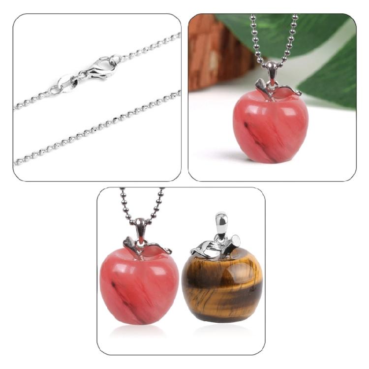 Unique Natural Stone Necklace Adjustable Chain Necklace Apples Pendant Necklace Stone Texture for Stylish Women Present