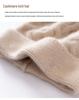 Women's 100% Pure Cashmere Cable Knit Pom-Pom Hat with Ear Protection - Stylish and Warm Head Wrap