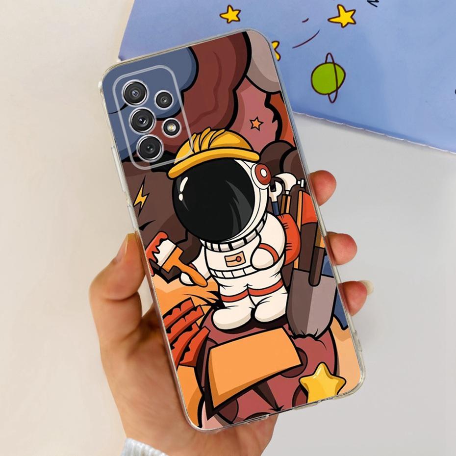 For Samsung Galaxy A32 SM-A325F Cute Flower Cat Pattern Phone Case For Samsung A32 4G Soft Silicone TPU Back Cover