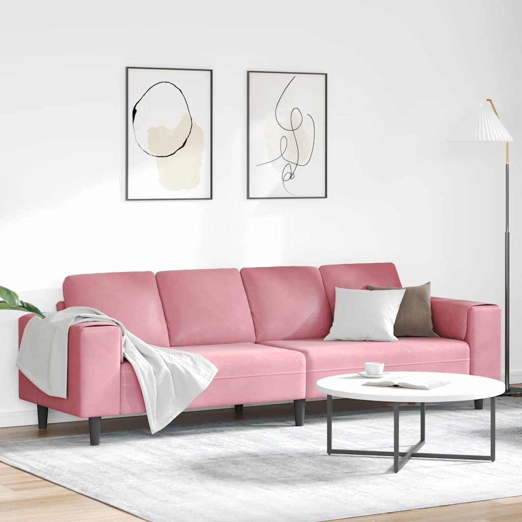 Living Room Sofa Pink 250 x 77 x 76 cm