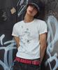 LANARCHIVE [0096] Star Feather Graphic Slim T-Shirt - Ivory