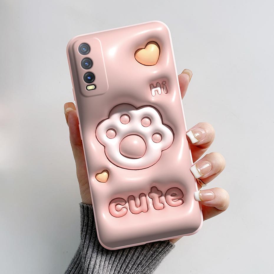 Soft Case For Vivo V2027 Cover Vivo Y11s Y12s Y12a Y20 Y20s Y20i Phone Cases Cute Rabbit Panda Pattern Silicon Capas For Y20 20S