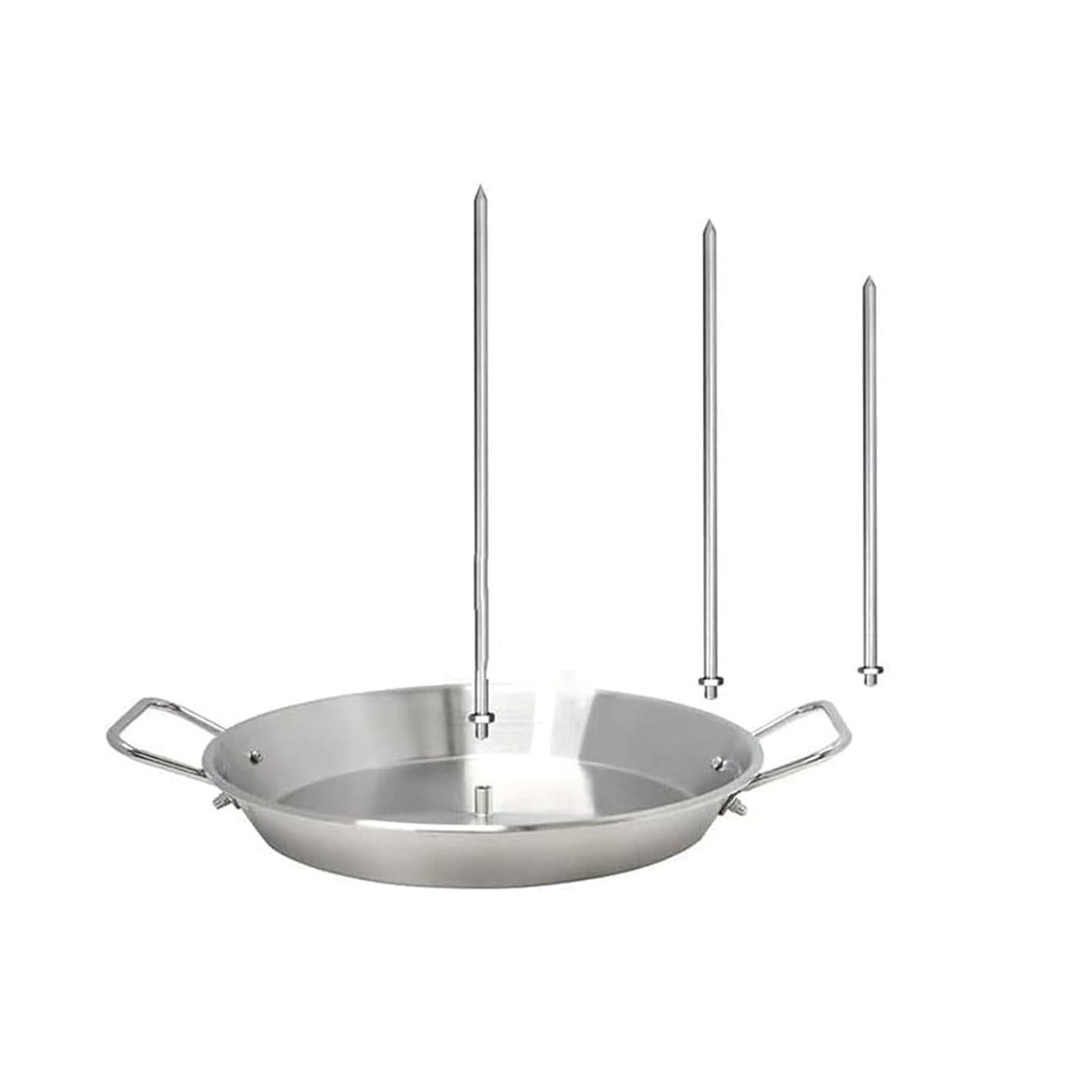 Gyro Pan with Skewer Gyro Cooking Plate Vertical Skewer Pan for Oven Vertical Rotisserie Pan 304 Stainless Steel Vertical Skewer Pan BBQ Accessories 1 set