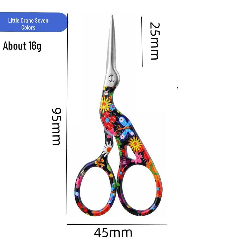 Creative Gold Crane Retro Titanium Thread Scissors for Cross Stitch and Tea Art