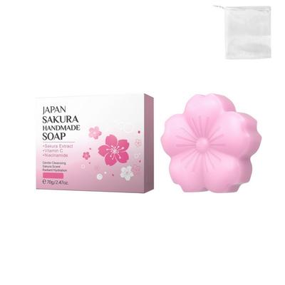 Yaratıcı Yaprak Şeklinde El Yapımı Sabun Nazik Temizleme Sakura Kokusu Işıltılı Nemlendirme
