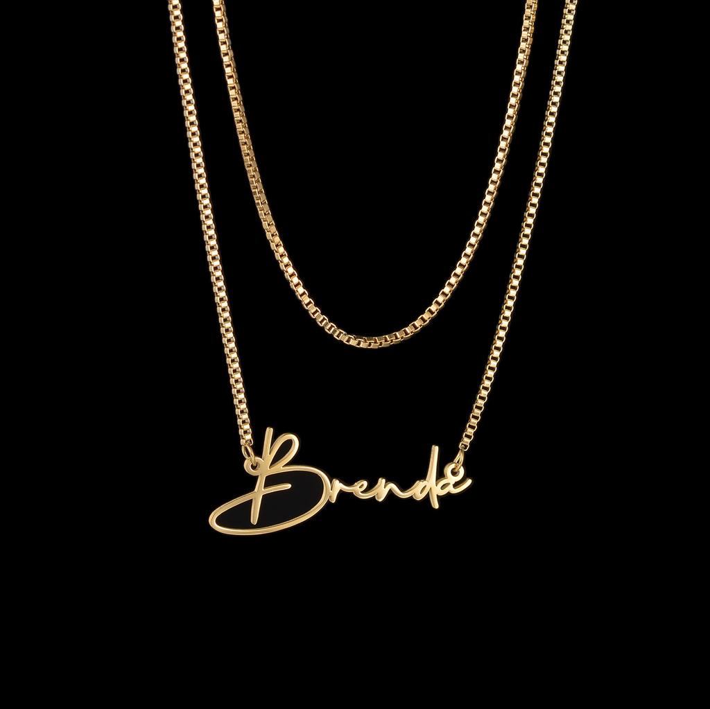 Atoztide Personalized Custom 2 Layer Names Pendant Necklace for Women Stainless Steel Heart Cross Fashion Christmas Jewelry Gift