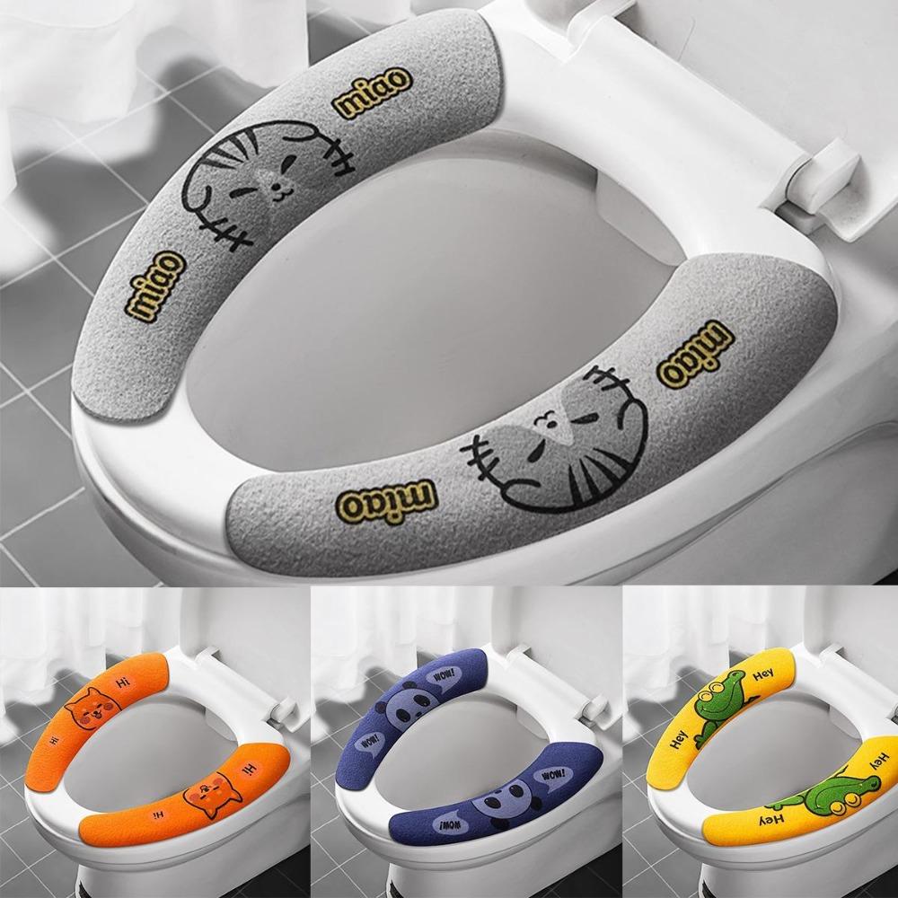 Univerzální potah na záchodové sedátko Měkký kreslený záchodový nálepka Lepicí záchodový polštářek Pratelný ohřívač sedátka do koupelny Polštářek potahu na sedátko