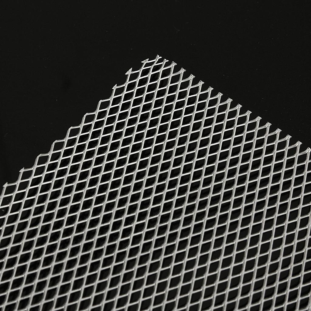 25x20cm Aluminum Mesh Small Grid Diamonds Shaped Mesh Decorative Screen Lampblack Filter Car Grill Mesh Sturdy Metal Mesh Sheets
