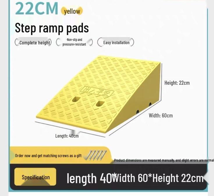 Car Sill and Roadside Plastic Uphill Triangle Speed Bump Mat