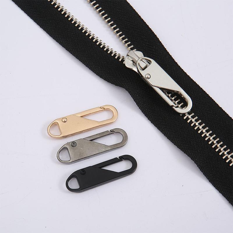 5Pcs Universal Metal Zipper Head Puller DIY Sewing Spring Lock Zipper Sliders Replacement Instant Repair for Clothing Bags Shoes