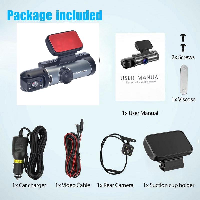 Dash Cam Front And Inside Camera Carbin Dash Camera For Cars Black Box CAR DVR For Taxi