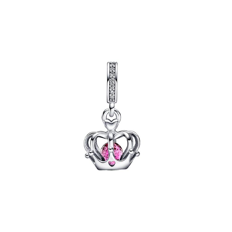Pandora Crown Pendant 925 Silver Glass Cubic Zirconia Women pendant 790231C01 Box,F,Multicolor