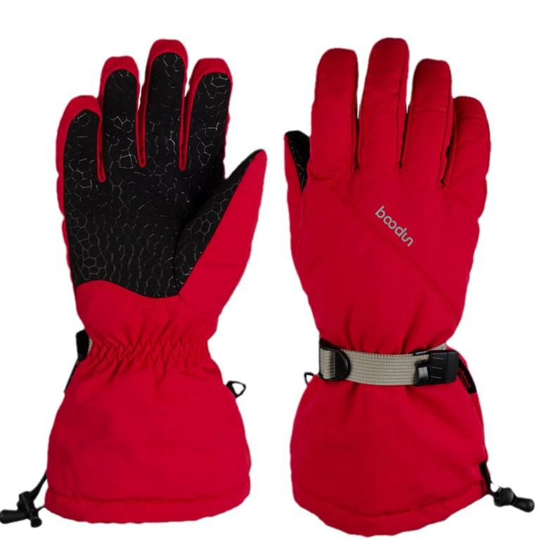 Men's and Women's Ski Gloves: Five-Finger, Extended Cuffs, Non-Slip, Waterproof, and Windproof
