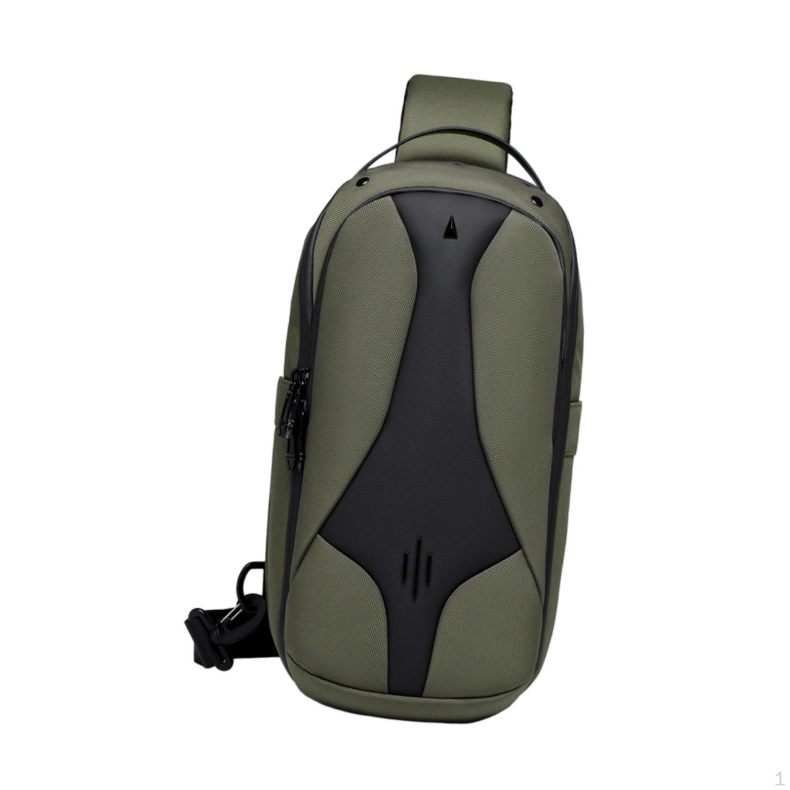 

Men s Sling Bag Large Capacity Casual Daypack for Running Outdoor Traveling Work зелений