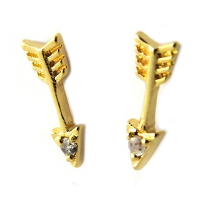 [N7258] - Gold Plated 'Cupid's Arrow' Earrings