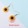 Sunflower-Inspired Stainless Steel Earrings with Inlaid Gemstones