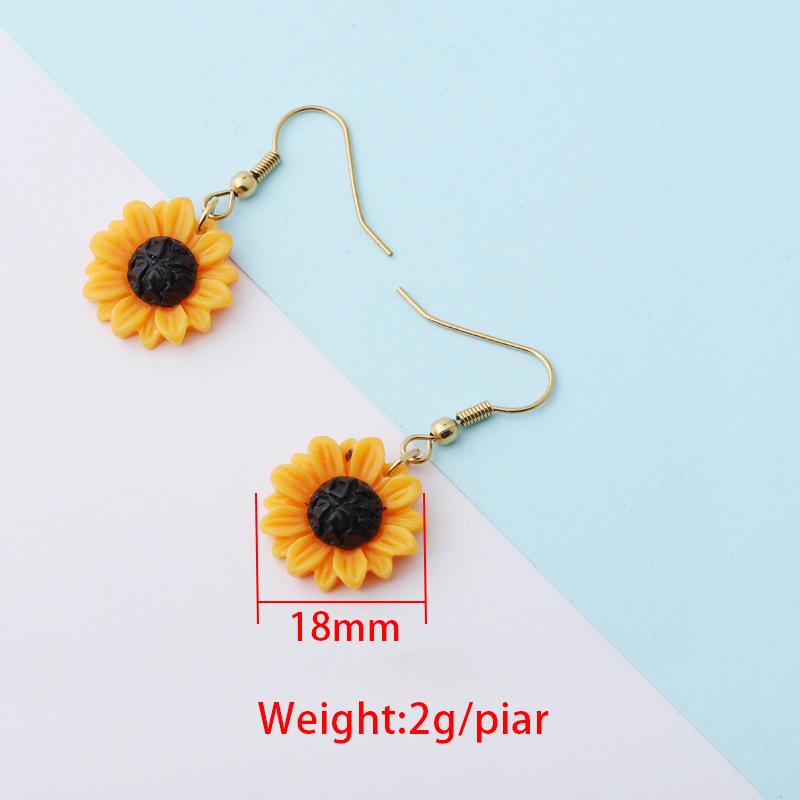 Sunflower-Inspired Stainless Steel Earrings with Inlaid Gemstones