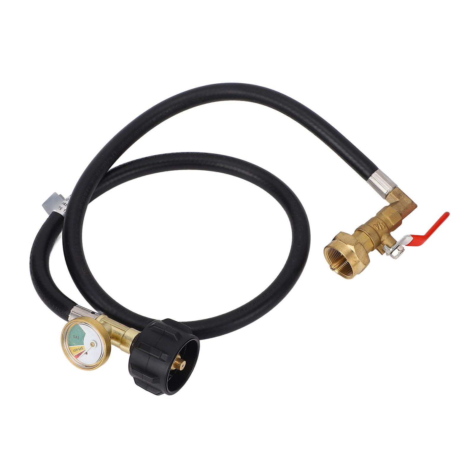 

Газовий перехідник-шланг 3 фути з манометром і клапаном 350 PSI Високого тиску QCC1 Роз єм 1 фунт до 20 фунтів