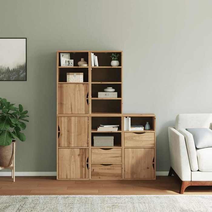 VidaXL Armoires latérales 5 pcs ODDA 40x24x79 cm bois massif pin, armoire, buffet, meuble de rangement de cuisine, meuble de 3365360