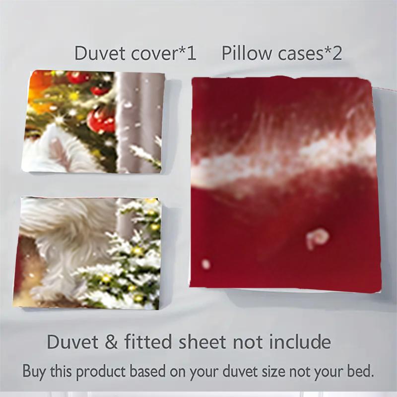 3Pcs Christmas Westie Treats Bedding Sets For All Sizes New 3D Printed Bed Cover Comforter Duvet Cover Pillowcase Bedroom Decoration
