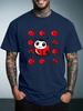 Men Summer Loose T Shirt Cute Cartoon Ladybug Graphic Tee Casual Hip Hop Short Sleeve Streetwear Fashion Oversized Top