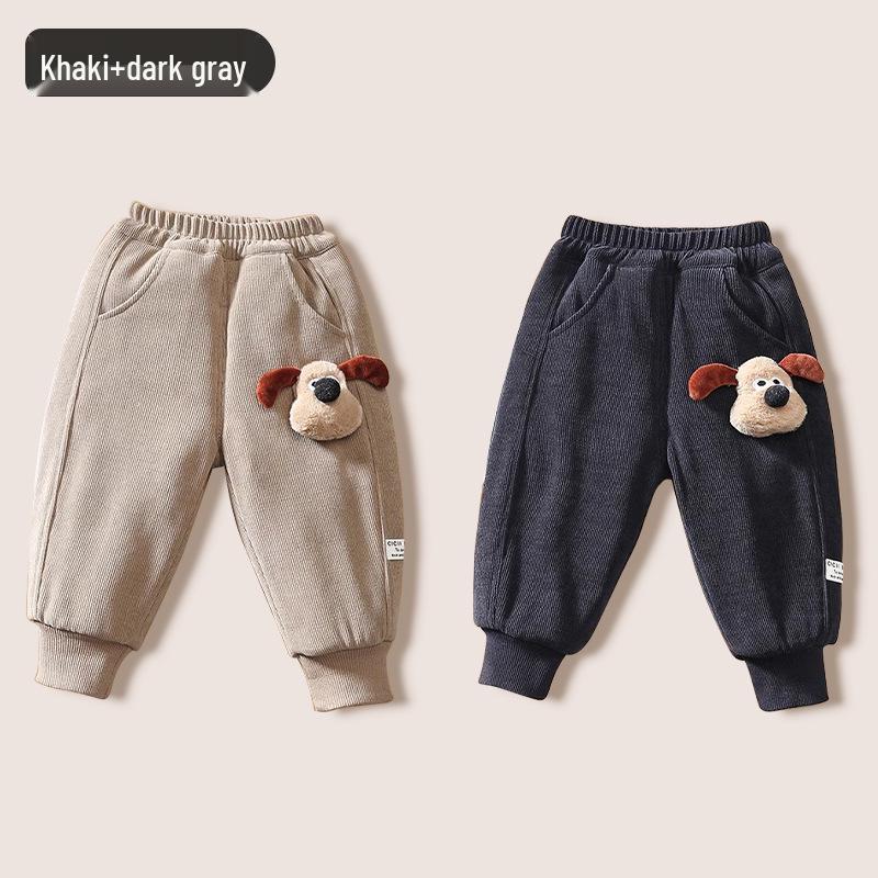 Jingqi Baumwoll-Sweathose mit Fleecefutter für Kinder: Warme Winterhosen für Jungen und Mädchen