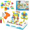 Construction Puzzle Blocks Screws Screwdriver In A Suitcase Set 193 Pcs.