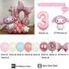 48pcs Cartoon Cute My Melody Bow Theme Foil Balloon 32 Inch Pink Number Set Children's 1-9th Birthday Party Decorative Toys