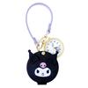 FIELD WORK Sanrio Characters Keychain Watch S Kuromi Purple Analog Face Die-Cut Charm Bag Carabiner for Ladies School Commuting Business