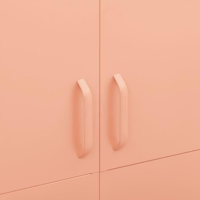 VidaXL Wardrobe Pink 90x50x180 Cm Steel